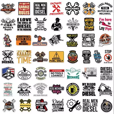 50PCS Cartoon Industrial Style Diesel Mechanic Man Stickers DIY Laptop Luggage • $1.99