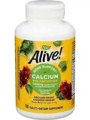 $35 • Buy Nature's Way Alive! Calcium Bone Support Max Absorption 1,300mg Exp 5/23 180caps
