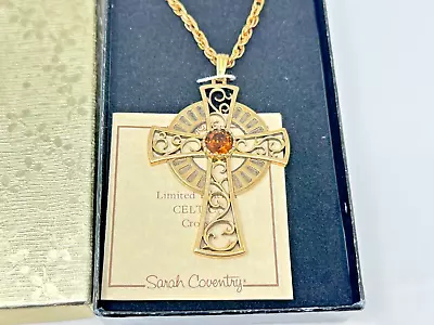 Sarah Coventry 1979 Limited Edition Celtic Cross Pendant Necklace New In Box • $69.99