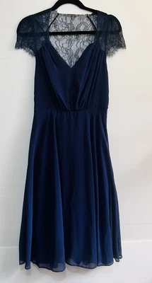 $25.95 • Buy ASOS Maternity Dress UK Size 10 Blue Fit And Flare Short Sleeve Lace