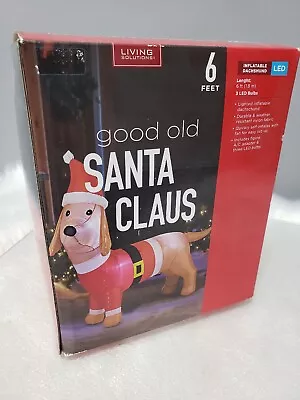 GOOD OLD SANTA CLAUS INFLATABLE DACHSHUND 6 FOOT Christmas Puppy  • $29.92