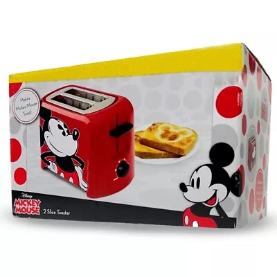 Disney Disneyland Mickey Mouse Red 2-Slice 5-setting Toaster TESTED • $23.95