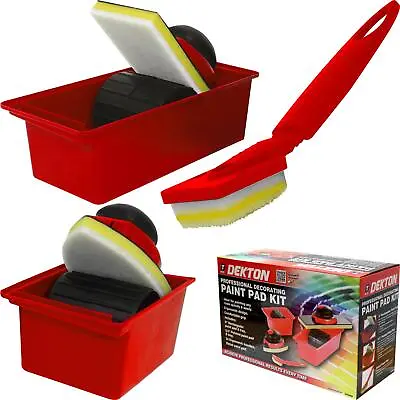 7pc Paint Pad Wall Painting Decorating Tray Corner Sponge Roller Kit Set DT95859 • £11.99