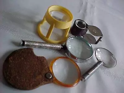 MIXED LOT Magnifying Glass Pocket Desk Loupe Jeweler Magnifyers • $8.45