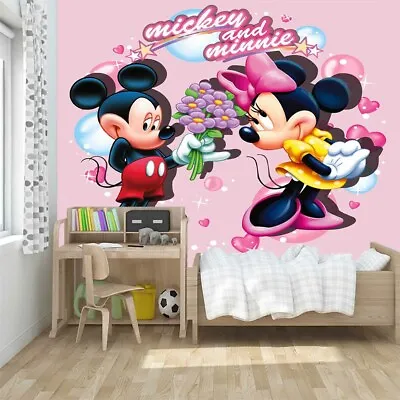 Shy Mickey Mouse Bud 3D Full Wall Mural Photo Wallpaper Printing Home Kids Decor • $20.92