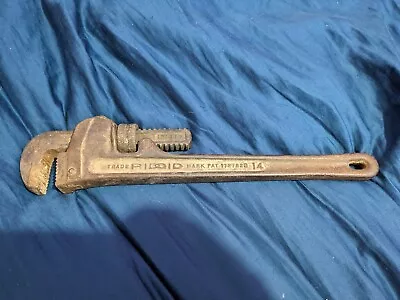 Vintage Rigid 14  Heavy Duty Pipe Wrench The Ridge Tool Co Elyria Ohio USA • $11.95