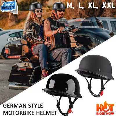 Motorcycle Helmet Open Half Face German Style Bobber Chopper Cruiser Universal • $60.50