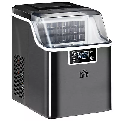 HOMCOM Counter Top Ice Maker Machine With Adjustable Cube Size Scoop Black • £154.99