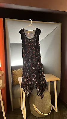 Matilda Jane Woodland Sprite Navy Floral Handkerchief  Dress L • $18