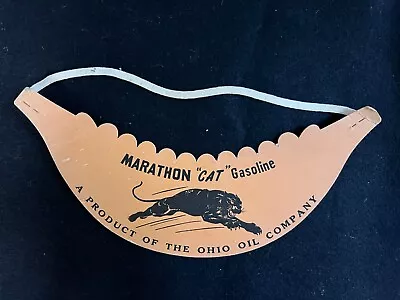 Vintage 1940s Marathon Cat Gasoline Ohio Oil Co Automobile Visor! • $25