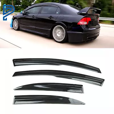 Window Visor For Honda Civic Sedan 06-11 Vent Rain Guard Deflector Mugen Style • $32.52