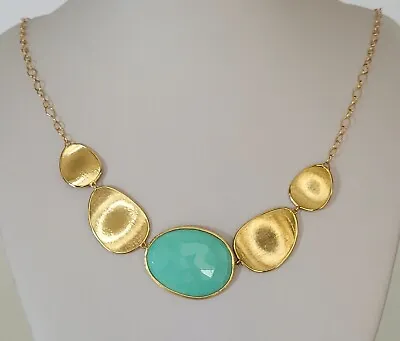 Marco Bicego 18K Yellow Gold Turquoise Lunaria Collar Necklace • $2995