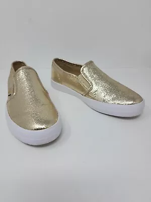 G By Guess Womens 6 Metallic Gold Slip On Fashion Sneakers Shoes • $19.99