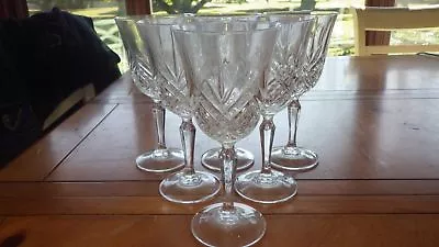 Water Goblets Glasses Masquerade By CRISTAL D'ARQUES France 6 9 Oz Glasses EUC • $69.85