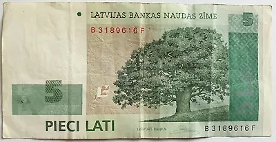 5 Lats Circulated Banknote Of The Bank Of Latvia 2009 • $18.95