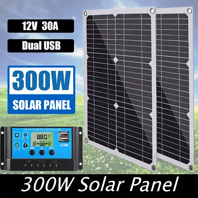 Semi-Flexible Solar Panel Kit + 30A Controller PWM Rv Marine Boat Off Grid • $250.65