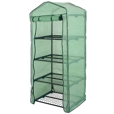 4 Tier Mini Greenhouse Indoor Outdoor With PE Cover & Zipper Door 2.3x1.5x5.3 FT • $36.58