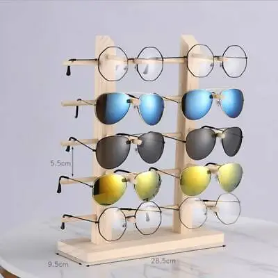 $18.99 • Buy Wooden Rack Shelf Show Sunglasses Display Stand Eyeglasses Holder Wood Counter