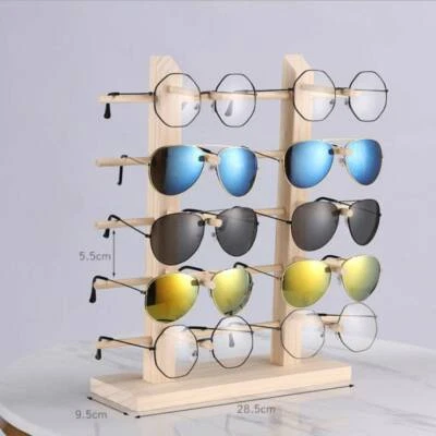 $18.99 • Buy Wooden Rack Shelf Show Sunglasses Display Stand Eyeglasses Holder Wood Counter