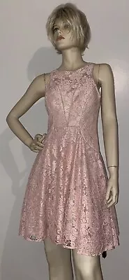 Avery G  Lace Illusion Women's Cocktail Dress Pink  Size 4 New • $44.99