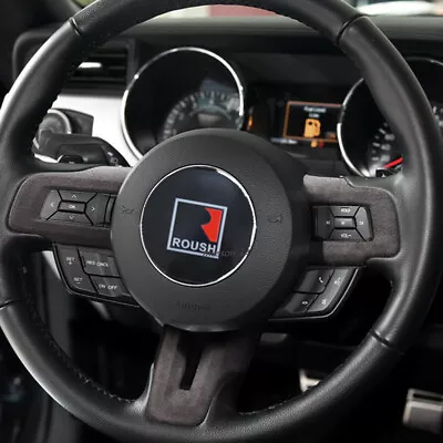 8.5CM 3D Square R Emblem Car Steering Center Wheel Sticker For Mustang ROUSH • $13.63