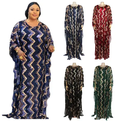 Moroccan Women Dubai Abaya Maxi Dress Evening Party Gown African Dashiki Kaftan • $59.80