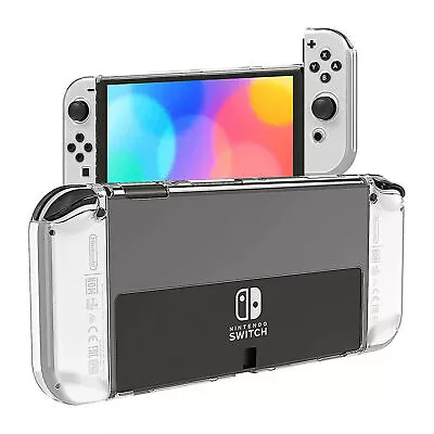 For Nintendo Switch OLED Clear Protective Hard Case Cover Console Joy-Con Shell • $21.38