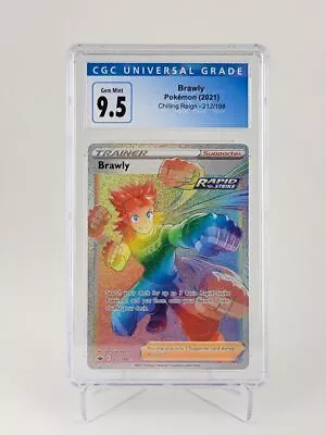 $1.25 • Buy CGC 9.5 Brawly 212/198 - Gem Mint Full Art Rainbow Rare - Pokemon Chilling Reign