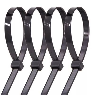 Black Cable Ties Zip Ties Long Short Small Thick Thin Long Heavy Duty • £2.31