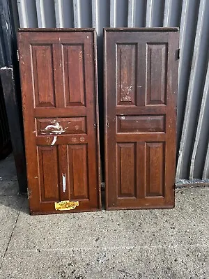 Pair Vintage Built In Cabinet Doors Decorative Panel C1880 Oak  63”x 25” Ea • $349