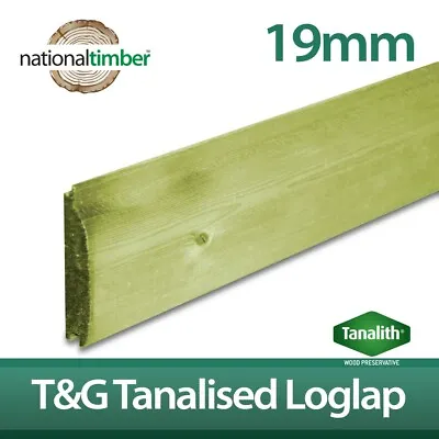 Loglap Cladding Pressure Treated Green 19mm X 125mm T&G Tanalised-Various Length • £2.20