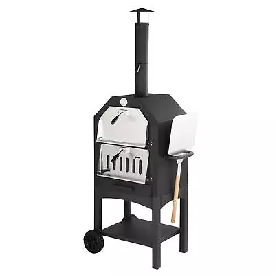 Outdoor Pizza Oven 62  Wood Fire Oven Wood Burning Outdoor Pizza Oven With Wheel • $131.99