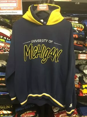 Vintage Starter University Of Michigan Wolverines Double Hoodie XL #5358 • $44.95