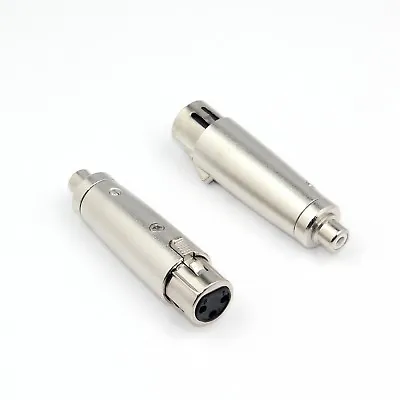 2 Pcs New XLR 3 Pin Female Jack Plug To Mono RCA Phono Female Adaptor Converter • £4.40