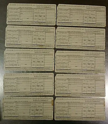 Lot Of 10 Bryant Grinder Co Springfield Vermont IBM 360 Labor Punch Cards C.1965 • $15.99