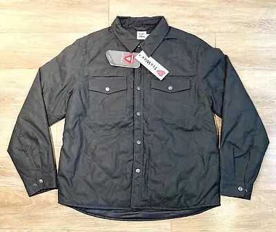 Flint And Tinder Huckberry Quilted Waxed Shirt Jacket Mens Size L Black • $175