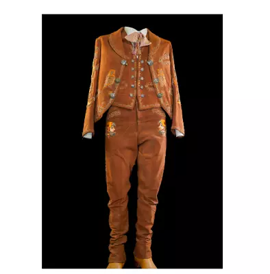 Men 3Pc Customized Brown Cotton Embroidered Mariachi Cocktail Party Attire Men • $1599.99