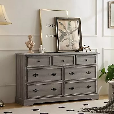 7 Drawers Dresser 54  Wooden Storage Dressers Chests Of Drawers For Bedroom Home • $259.99