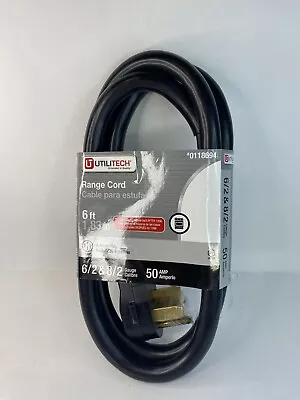 NEW UTILITECH 6FT 4-Wire/Prong Range Cord 6/2 & 8/2 Gauge 50 Amp # 0118694 • $17