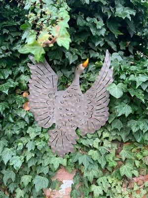 £23.74 • Buy Garden Wall Fence Hanging Flying Brown Duck Outdoor Ornament Statue Home Décor