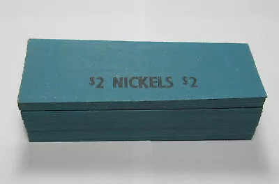 Lot Of 50 Vintage $2 Nickels Coin Roll Wrappers 5 Cents Solid Blue New Old Stock • $9.99