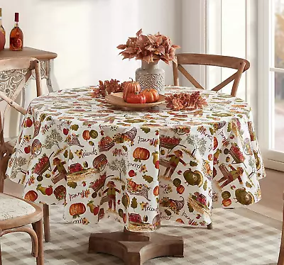 Newbridge Country Pumpkin Farm Autumn And Thanksgiving Vinyl Flannel Backed Tabl • $14.93