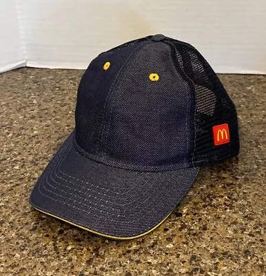 McDonalds Logo Crew Employee Work Uniform Blue Mesh Snapback Baseball Hat Cap • $14.75