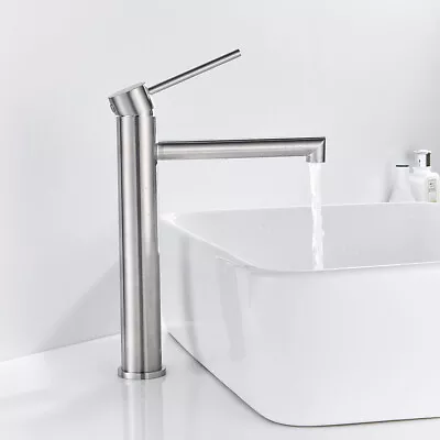 £27.49 • Buy Brushed Basin Mixer Taps Tall Stainless Steel Bathroom Sink Taps Countertop 1
