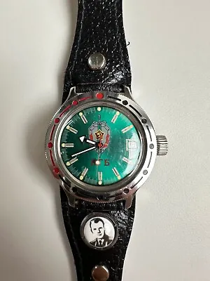 Vostok Amphibia Russian Diver Watch KGB USSR Soviet Watch Green USA SELLER • $55