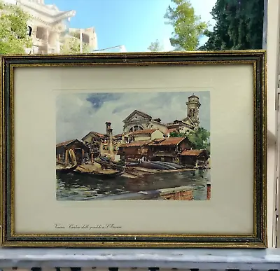 Vintage Aldo Raimondi Venezia Italy Framed Watercolor Art Print READ • $29.99