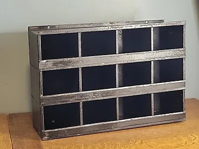 Vintage Metal Industrial Parts Cabinet Bin Wall Or Bench Top 16.25  Long • $40