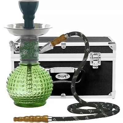 Mya Bambino 10.5  Portable Hard Case Hookah Shisha Pipe Set Single Hose Green • $59.99