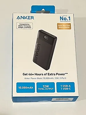 Anker 10000 MAh 12W 2-Port Portable Charger Battery Power Bank OPEN BOX • $16.16