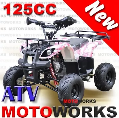 $1049 • Buy 125cc FARM AUTO WITH REVERSE ATV QUAD Dirt Bike Gokart 4 Wheeler Buggy Kids Pink